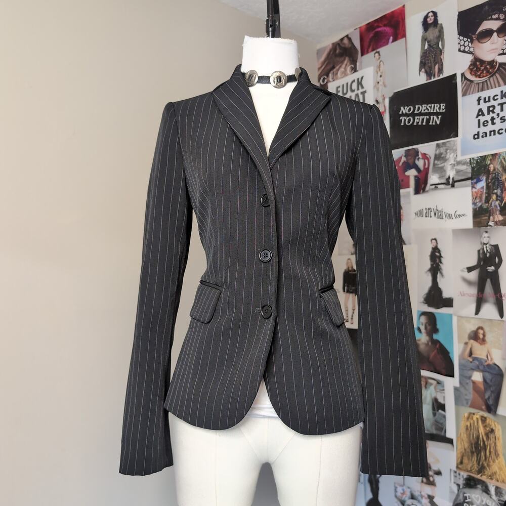 Striped Tailored Fitted Euro Blazer